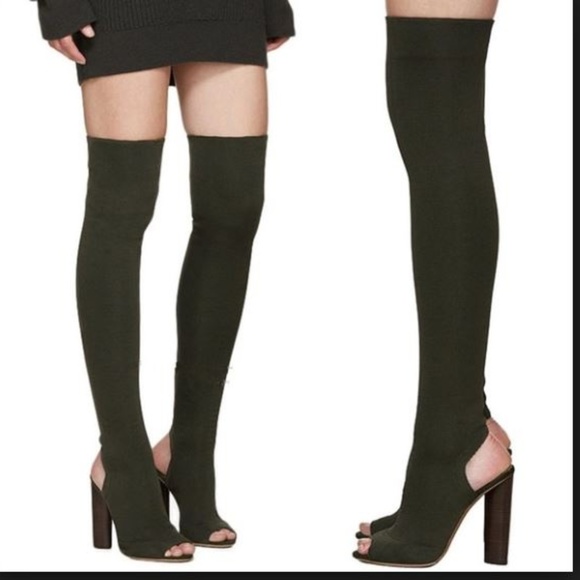 Cape Robbin Shoes - Cape Robbin over the knee thigh high boots olive